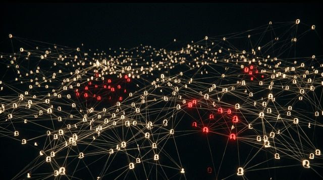 A vast web of glowing profile silhouettes - the Facebook data harvested for Cambridge Analytica
